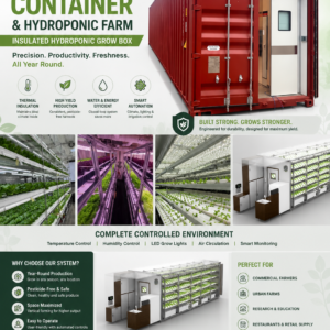 Insulated Hydroponic System Grow Container and Hydroponic Farm Insulated Hydroponic Grow Box