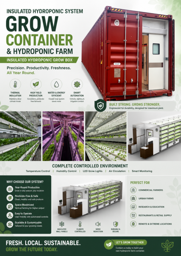 Insulated Hydroponic System Grow Container and Hydroponic Farm Insulated Hydroponic Grow Box