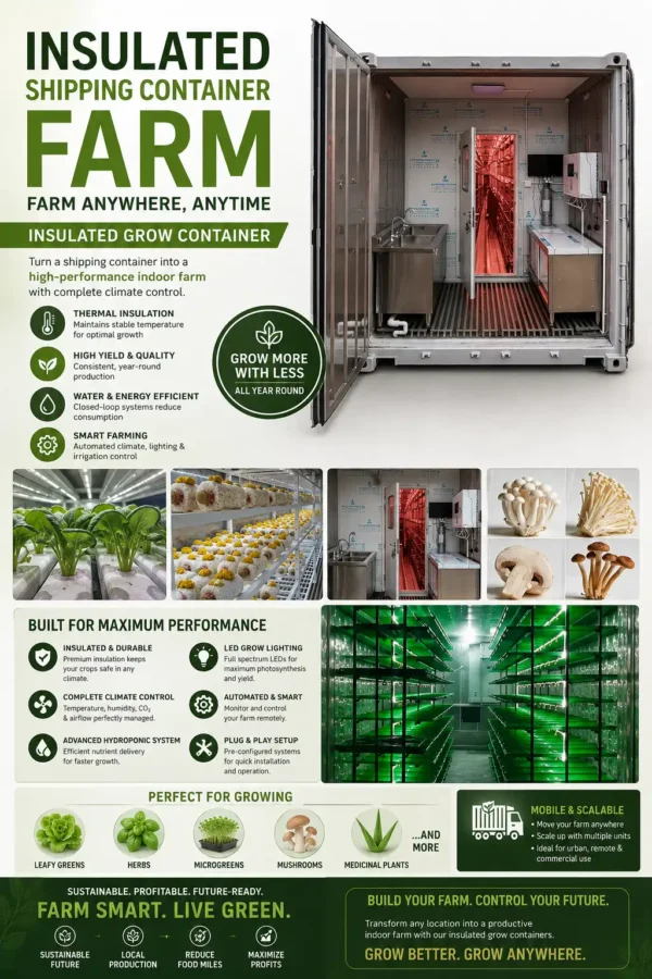 Insulated Shipping Container Farm Container Farm and Farming Container for Insulated Grow Container