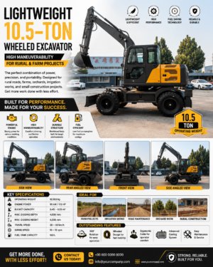 0436ca89-2215-4aef-85a2-2c91223bb4d1-compressed Lightweight 10.5-Ton Wheeled Excavator for Farm & Rural Construction