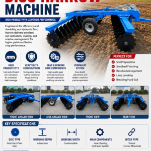 Hydraulic Disc Harrow Machine | Heavy Duty Trailed Tractor Disc Harrow for High Productivity Farming