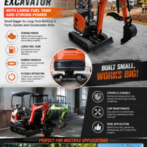 1.8 Ton Mini Crawler Excavator | Large Fuel Tank & Strong Power