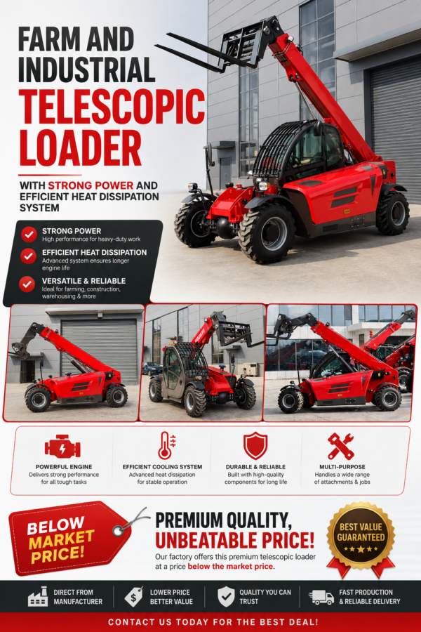 Farm and Industrial Telescopic Loader with Strong Power and Efficient Heat Dissipation System Farm and Industrial Telescopic Loader with Strong Power and Efficient Heat Dissipation System