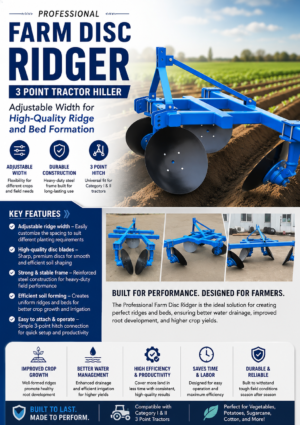48d84dcb-0ed8-4448-b01d-6195fbbb8613 Professional Farm Disc Ridger | 3 Point Tractor Hiller with Adjustable Width for Ridge & Bed Formation