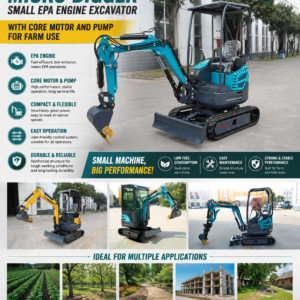 Mini 1.5 Ton Micro Digger | EPA Engine Excavator for Farm Use