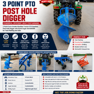 3 Point PTO Post Hole Digger for Tractors | Earth Auger Soil Drill