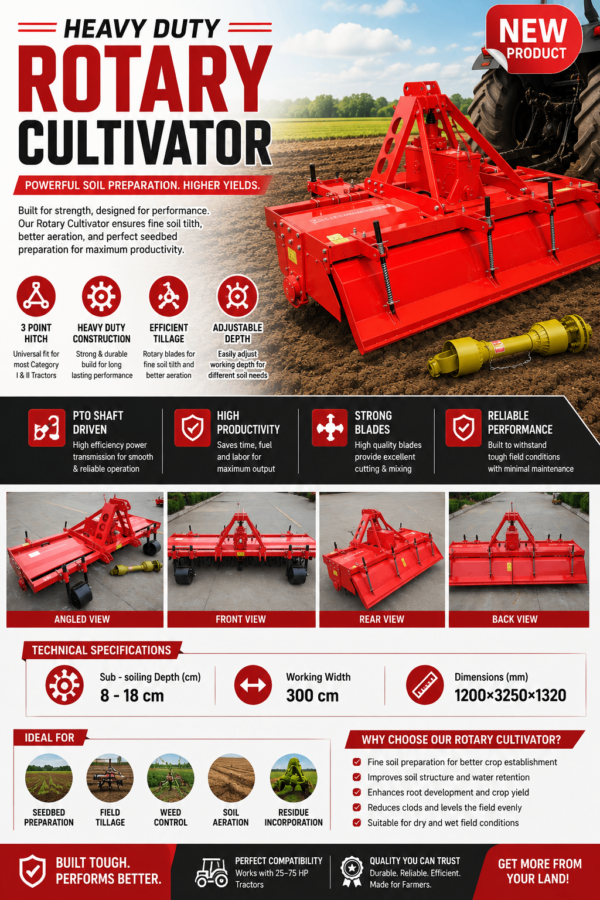 High-Powered Farm Tiller with Blade Rolle and Variable Gear Positions High-Powered Farm Tiller with Blade Rolle and Variable Gear Positions