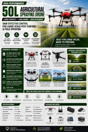 50L Agricultural Spraying Drone for Large-Scale Pest Control