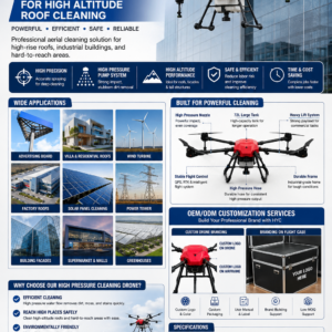 ommercial High Pressure Spraying Drone for High Altitude Roof Cleaning